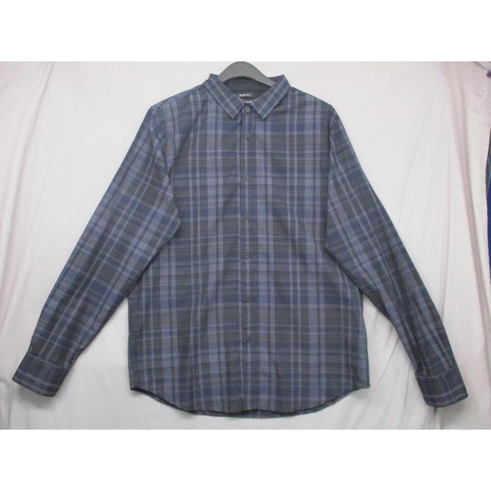 London Fog Plaid Button-Up Shirt Mens‎ Long-Sleeve Casual Style Size XL